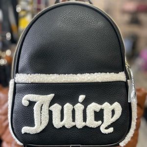 Juicy Couture Black & White Sherpa backpack
